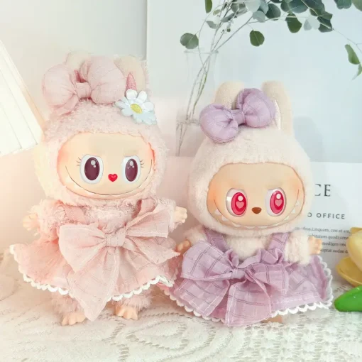 Baby clothes generation 1 and generation 2 sitting rag labubu enamel blind Box Pendant candy skirt bow dress