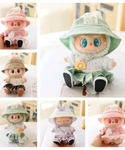 Mini Doll'S Clothes Outfit Accessories For 15-17cm Labubu Idol Knitted sweater JK pleated skirt camera shoes set Clothing Gift