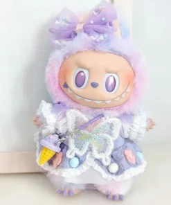 Only BClothes for Labubu V3.0 Front High-Energy Vinyl Plush Blind Box Pendant Lucky Purple Butterfly Fairy Baby Clothes Skirt