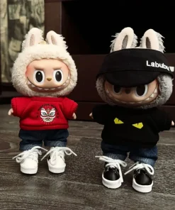 17cm Labubu Dolls Clothes I II Idol The Monster Outfit Accessories Sitting Party Gifts Cool Boy T-shirt Jeans Fashionable EF10B