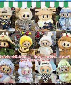 Only Clothes Labubu Sitting Party Dress For First Second Generation Labubu Dress Knitted Hat Pants Scarf Accessories Cute Cool