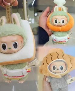 17cm Cute Mini Plush Doll's Clothes Outfit Accessories Labubu Clothing DIY Kid Gift Sea Bream Grilled Bread Baby Clothes HAT