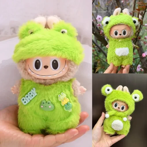 Labubu Clothes Set Frog Style Trendy Outfit for Labubu V1 V2 Korea Kpop Exo Dolls Accessories