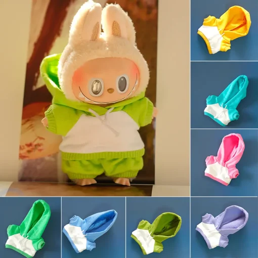 For Korea Kpop Exo Labubu V1 V2 Idol Doll Fashion Clothes Hoodies Set Mini Plush Doll'S Outfit Accessories Clothing Gift