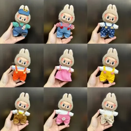 New Arrival The Monsters Labubu Clothes Mini Doll Clothes Outfit Accessories 15-17cm Labubu Overall Set Clothes Kid Holiday Gift