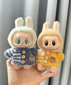 For 15-17 cm Labubu Clothes outfit Labubu Sitting Party Bear Label Scarf Hat Dolls Accessories Cute Decoration