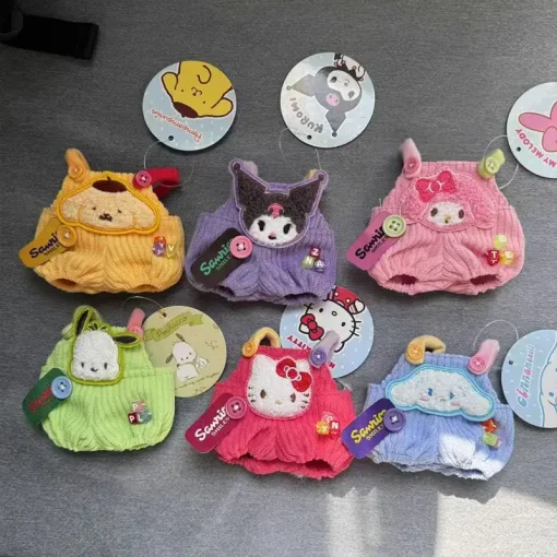 Labubu Outfit Sanrio Cinnamoroll Cute Doll Clothes Hello Kitty Strap Pants Cute Style Cotton Doll Accessories Toys Children Gift