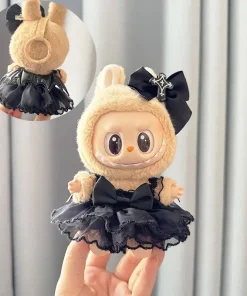 Labubu Clothes Fashion Gothic Style Skirt Labubu Doll Clothes Pendant Little Devil Strap Skirt 15/17cm Plush Doll Universal