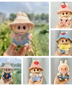 17cm Mini Plush Doll'S Clothes Outfit Accessories For Korea Kpop Exo Labubu I II Idol Dolls sit overalls Clothing Gift party
