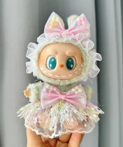 17cm Labubu II Idol Dolls Sitting Party Cute Mini Plush Doll'S Clothes Outfit Accessories For Korea Kpop Exo Clothing DIY Gift