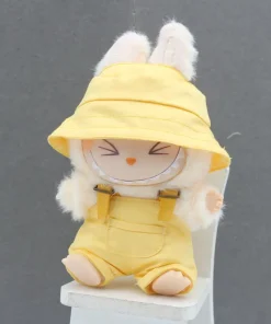 Clothes Labubu3.0 Casual Hoodie Doll Decoration Fisherman'S Hat Cowboy Strap Pants Work Clothes Travel Clothes Strap Pants