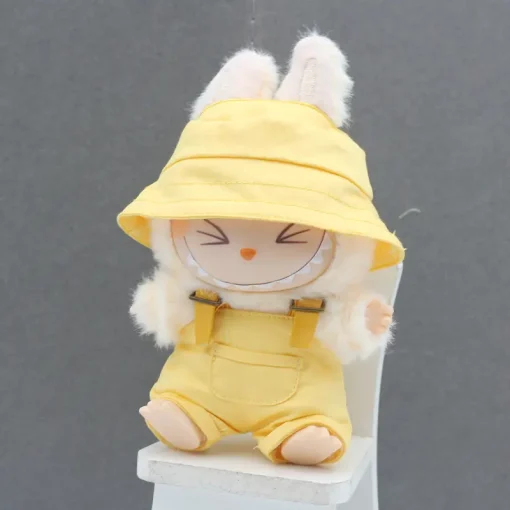 Clothes Labubu3.0 Casual Hoodie Doll Decoration Fisherman'S Hat Cowboy Strap Pants Work Clothes Travel Clothes Strap Pants