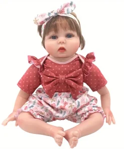 1 set of brick red polka dot clothing doll clothes suit for 22-inch (55CM) NPK silicone dolls. Suitable for NPK silicone dolls