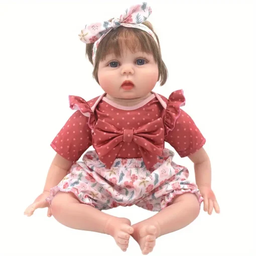 1 set of brick red polka dot clothing doll clothes suit for 22-inch (55CM) NPK silicone dolls. Suitable for NPK silicone dolls