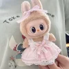 For 17cm labubu doll outfit clothes bear label hat love sweater set Cute Decoration Little Clothes 3