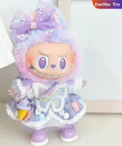 Only Clothes Labubu V3.0 Front High-Energy Vinyl Plush Blind Box Pendant Lucky Purple Butterfly Fairy Baby Clothes Skirt