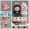 17 センチメートル Labubu 人形服セーターパーカージーンズとメガネ衣装セット V1/V2 人形用