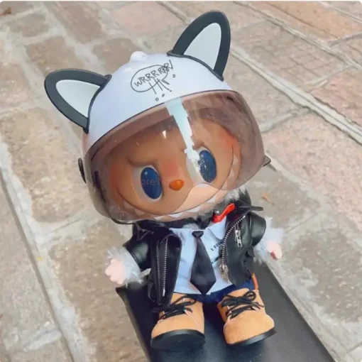 Labubu 38cm Plush Doll Clothes Outfit Accessories Vinyl Coating Cute Three Piece Outfit Idol Big Set Clothing No Doll