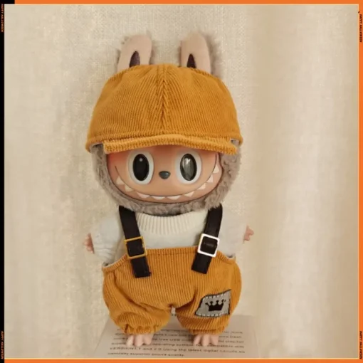 17cm Mini Plush Doll'S Clothes Outfit Accessories For Korea Kpop Exo Labubu Idol overalls pants set Macaron doll Clothing Gift
