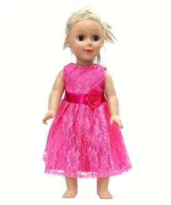 Red sleeveless dress doll clothes suitable for 18-inch American dolls. (does not include dolls and shoes.) Skirt costume.