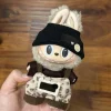 17cm Labubu 인형 옷 블랙 럭셔리 트렌디 세트 labubu 앉아 파티 의류 멋진 소년 티셔츠 신발 청바지 복장 액세서리 2