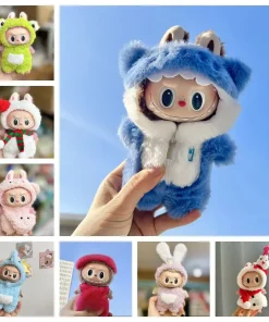 17cm Cute Mini Plush Doll'S Clothes Outfit Accessories For Korea Kpop Exo Labubu Idol Dolls Bear Jumpsuit Clothing DIY Kids Gift