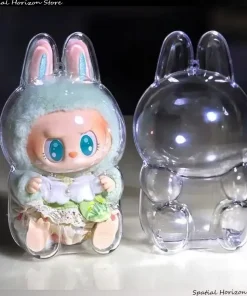 Labubu Transparent Protective Cover Stuffed Toys Cover Cute Elf Plushie Display Bag Mini Portable Storage Box
