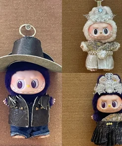 17cm Labubu Handmade Customized Gorgeous Thai Clothes Exquisite Haircrown Western Cowboy Set Chieftain Dress Doll Accessories