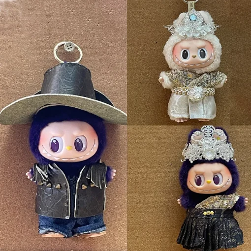 17cm Labubu Handmade Customized Gorgeous Thai Clothes Exquisite Haircrown Western Cowboy Set Chieftain Dress Doll Accessories