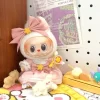 Hot 15-17cm Labubu Fashion Sweater Outfit Accessories Sitting Party Pink White Striped Sweater Clothing For Labubu  Doll Clothes 3