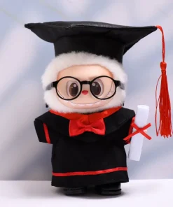 Labubu Doll Clothes Graduation Bachelor's Robe Set 15/17cm Plush Doll'S Clothes Labubu I II Idol Dolls Sitting Party Accessories