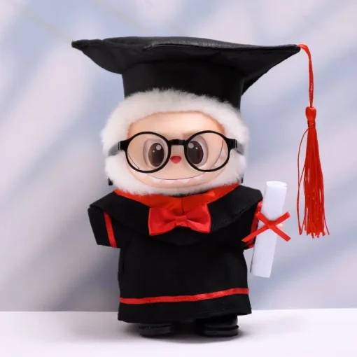 Labubu Doll Clothes Graduation Bachelor's Robe Set 15/17cm Plush Doll'S Clothes Labubu I II Idol Dolls Sitting Party Accessories