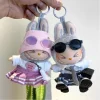 Fashion Doll Clothes For 17cm Labubu V1 V2 outfitClothes Hoodies Color Match Hoodies Casual plaid overalls Dolls Accessories 2