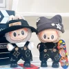 Only Clothes Labubu Dolls Clothes 17cm Set Sitting Party Trendy Strap Pants Hat Dolls Accessories Soft Fashionable Cool Boy Girl