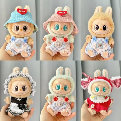 Cute Mini Plush Doll'S Clothes Outfit Accessories For Korea Kpop Exo 17cm Labubu II Idol Dolls Sitting Party Clothing DIY Gift