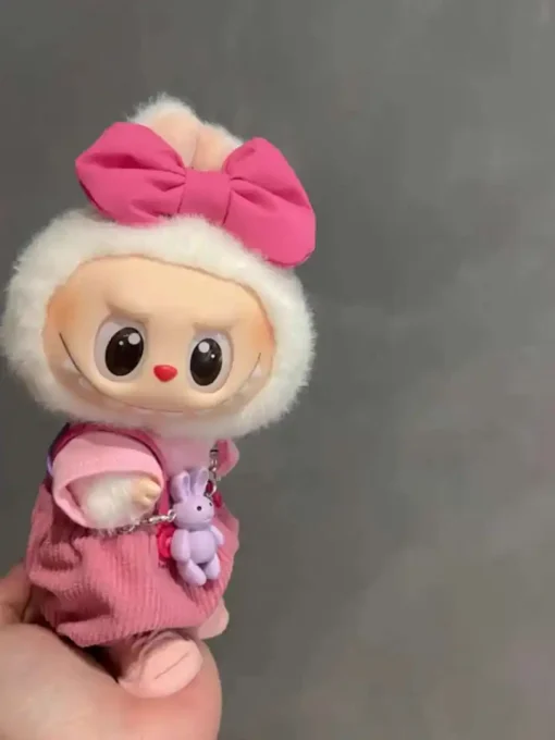 17cm labubu clothes outfit Plush doll clothes Macaron Cute Clothing DIY Kid Gift Clothes Hair accessories v1v2 original clothes