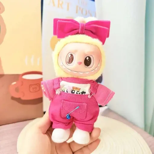 original 17cm labubu clothes outfit Plush doll clothes Macaron Cute Clothing DIY Kid Gift Clothes Hair accessories v1v2 clothes