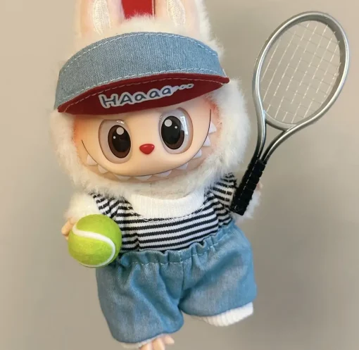 Labubu Toy Labubu tennis suit set Miniature accessory tennis racket model Doll Accessories