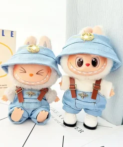 [Baby clothes only] first- and second-generation labubu cloth vinyl blind box pendant baby clothes brown and pink GG set