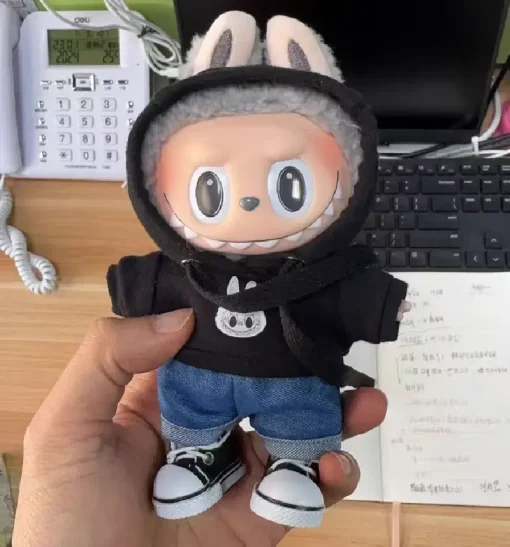 For 15/17cm Labubu V2 V1 Plush Doll's Hooded Skirt Clothes Labubu Ropa Doll Clothes Outfit Accessories