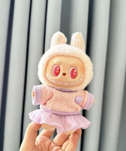 17cm Labubu I II Idol Dolls Clothes Pink Skirt Outfit Accessories for Korea Kpop Exo Clothing Plush Doll'S Clothes