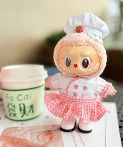 17cm Labubu Doll Outfits Designer Luxury Chef Labubu Doll Clothes Mini Anime Plush Toys Clothe Labubu Doll Accessories