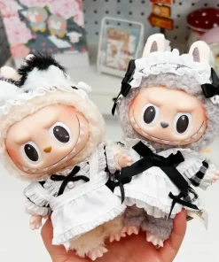 Hot Sale Clothes Only 17cm Pendant Macaron Labubu Dolls clothing and dress changes Toy Accessories Ornaments Festival Xmas Gifts