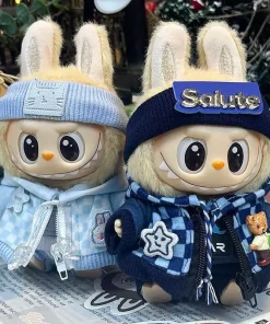 Fashion Sports Doll Clothes For 17cm Labubu Zip-up Cute Mini Doll Shirts As Kid Toy Girl Gift Sports Suit