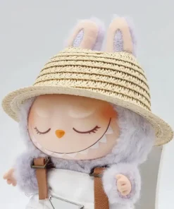 Labubu Ropa V1V2 Colorful Hollow Top Straw Hat Outdoor Labubu Clothes Accessories