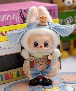 Clothes Only Mini  Labubu Clothes15-17cm Sit-Down Party Doll Cowboy Hat Suspenders Doll Clothes Accessories Girls Fashion Cute