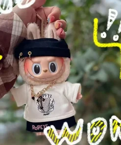 17cm Labubu Clothes Mini Plush Doll'S Clothes Labubu Doll Clothes Hoodie Suit Outfit Accessories for Plush Cartoon Accessories