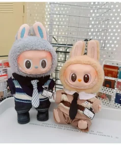 17cm Cute Labubu Doll Outfits Designer Set Doll Labubu Clothes Plush College Uniform Sweater Labubu Accessories Luxury Custom