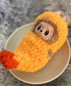17cm Labubu The Monster Fried Shrimp Costume Tempura Clothes  Original Replica Vinyl Doll Action Figure Bag Charm Pendant Gift