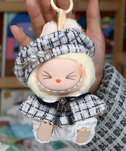 17cm Labubu Doll Clothes Advanced luxury design Skirt Cloak Set Heartbeat Macaron Labubu Doll Clothes Changing Light Cape Dress